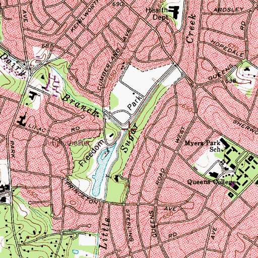 Topographic Map of Dairy Branch, NC