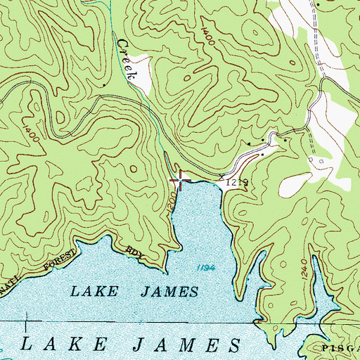 Topographic Map of Dales Creek, NC