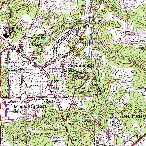 Topographic Map of Dalton Pond, NC