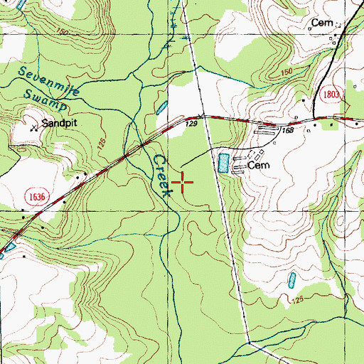Topographic Map of Dameron Bridge, NC