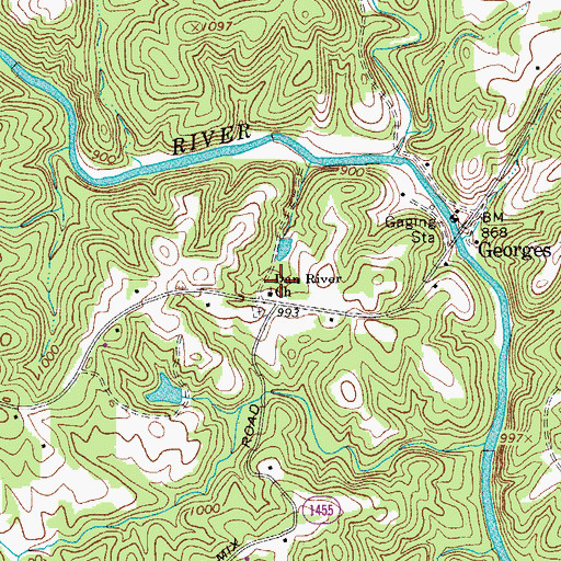 Topographic Map of Dan River Presbyterian Church, NC