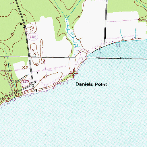 Topographic Map of Daniels Point, NC
