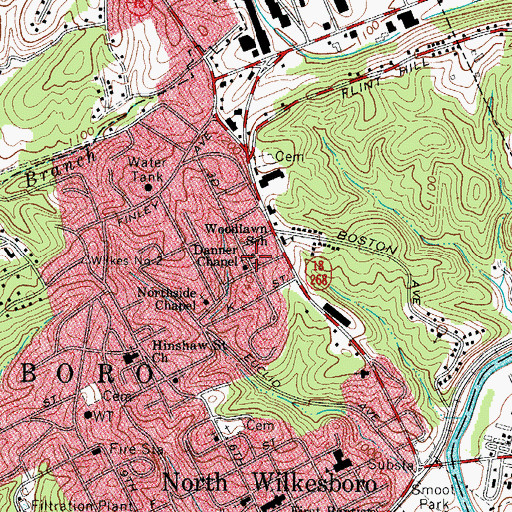 Topographic Map of Dannel Chapel, NC