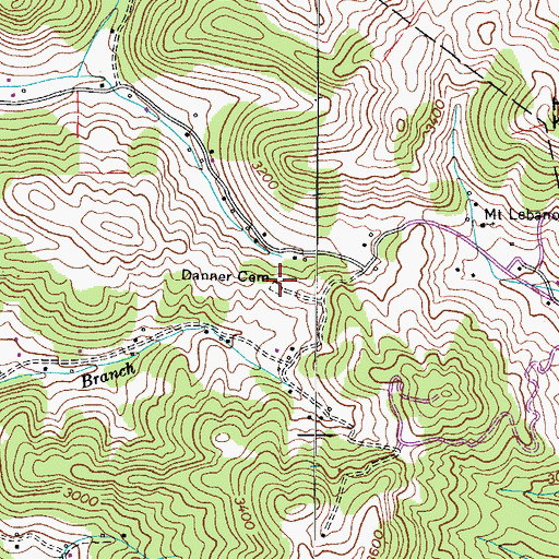 Topographic Map of Danner Cemetery, NC