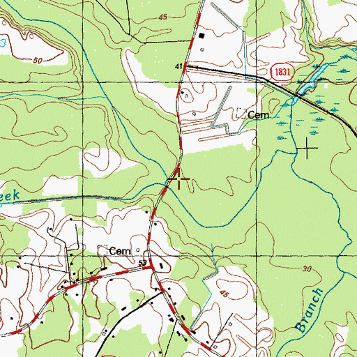 Topographic Map of Dans Creek, NC