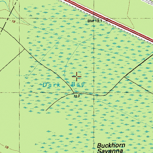 Topographic Map of Dark Bay, NC
