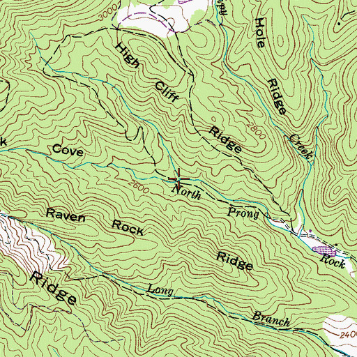 Topographic Map of Dark Cove, NC