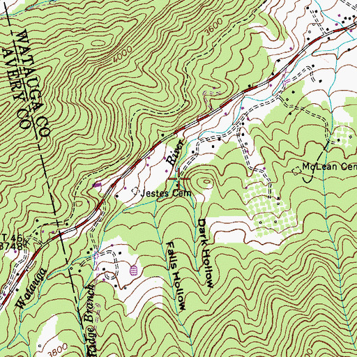 Topographic Map of Dark Hollow, NC