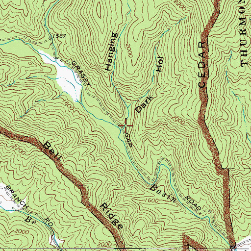 Topographic Map of Dark Hollow, NC