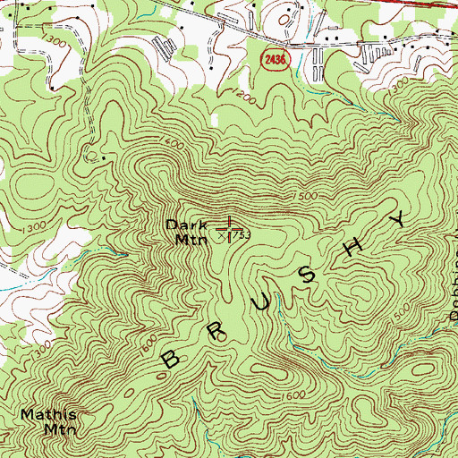 Topographic Map of Dark Mountain, NC