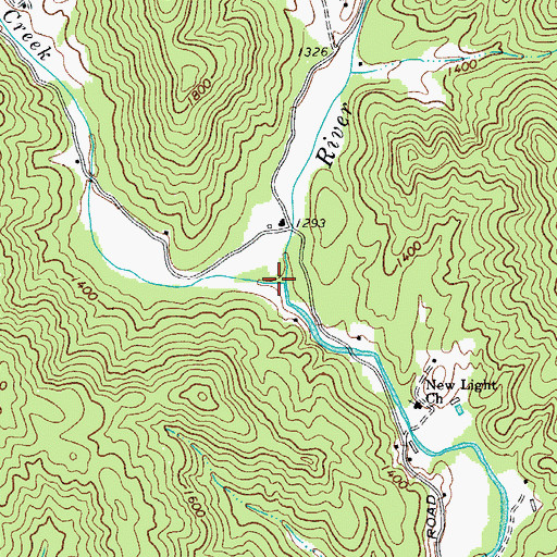 Topographic Map of Darnell Creek, NC