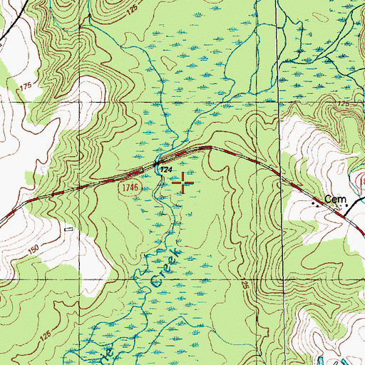 Topographic Map of Daughtry Bridge, NC