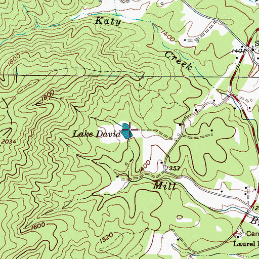 Topographic Map of Lake David, NC