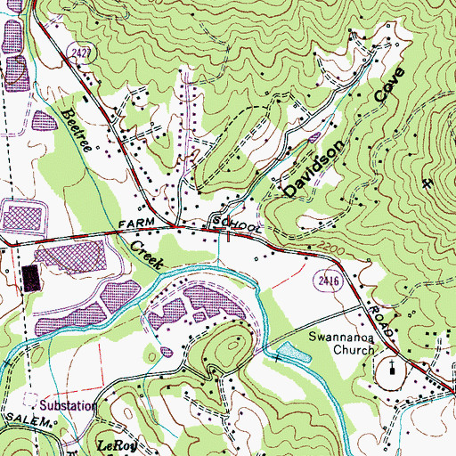 Topographic Map of Davidson Cove, NC