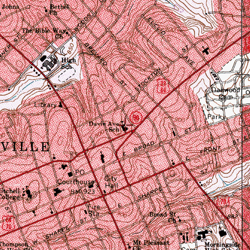 Topographic Map of Davie Avenue School, NC