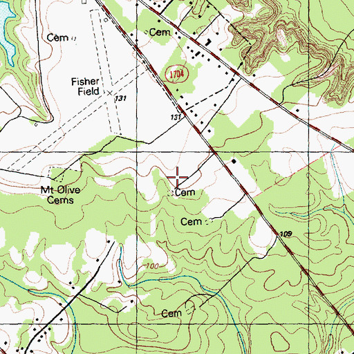 Topographic Map of Davis Cemetery, NC