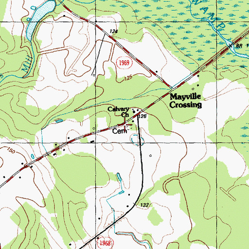 Topographic Map of Davis Cemetery, NC