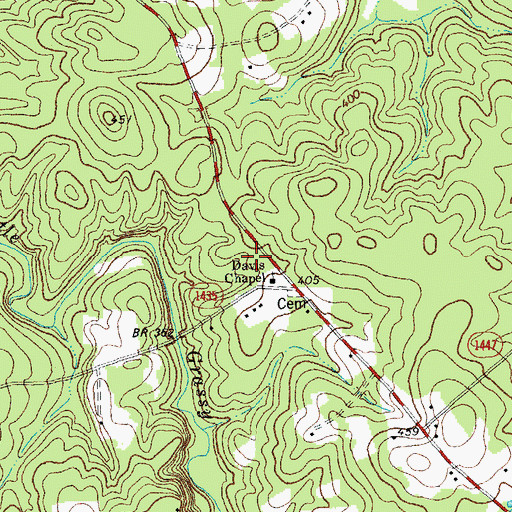 Topographic Map of Davis Chapel, NC