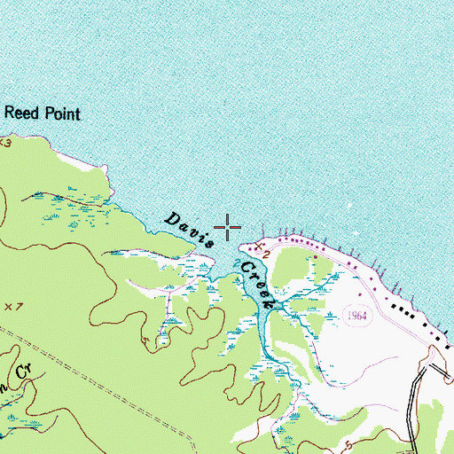 Topographic Map of Davis Creek, NC
