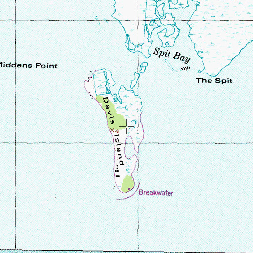 Topographic Map of Davis Island, NC
