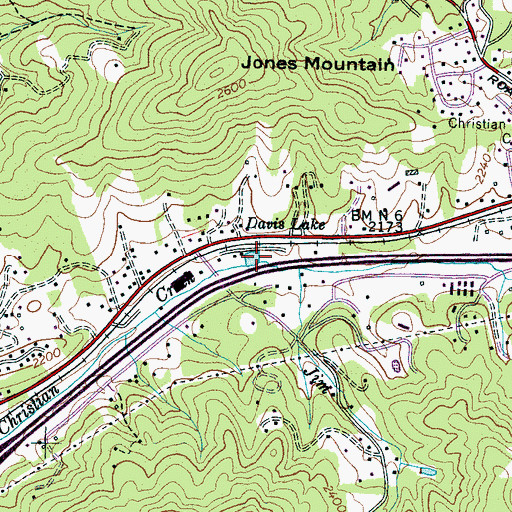 Topographic Map of Davis Lake, NC