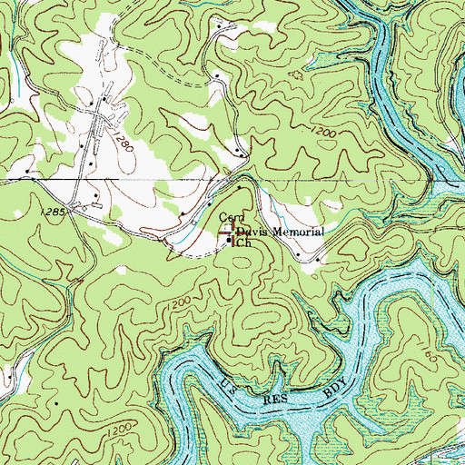 Topographic Map of Davis Memorial Church, NC