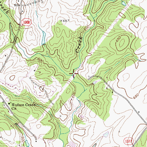 Topographic Map of Davis Mine Creek, NC