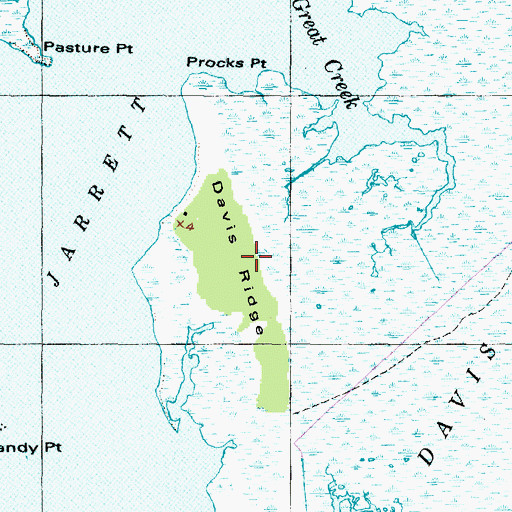 Topographic Map of Davis Ridge, NC