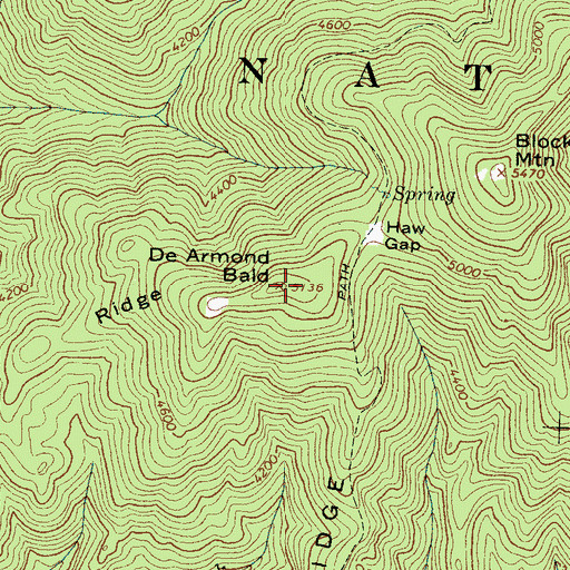Topographic Map of De Armond Bald, NC