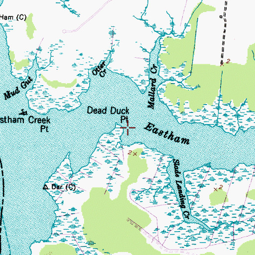 Topographic Map of Dead Duck Point, NC