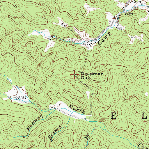Topographic Map of Deadman Gap, NC