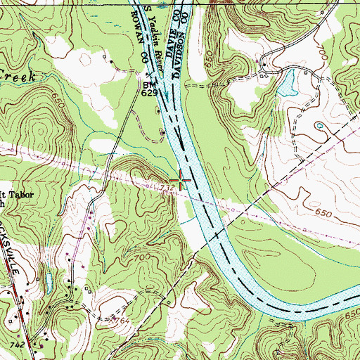 Topographic Map of Deals Creek, NC