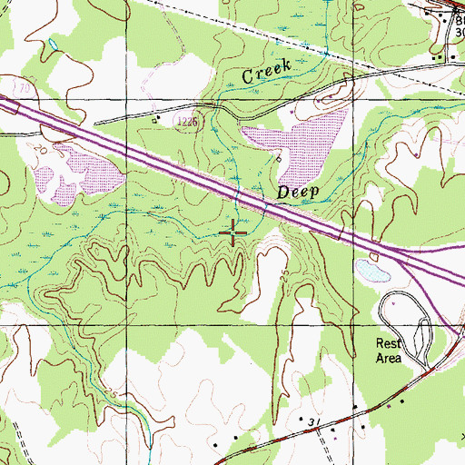 Topographic Map of Deep Branch, NC