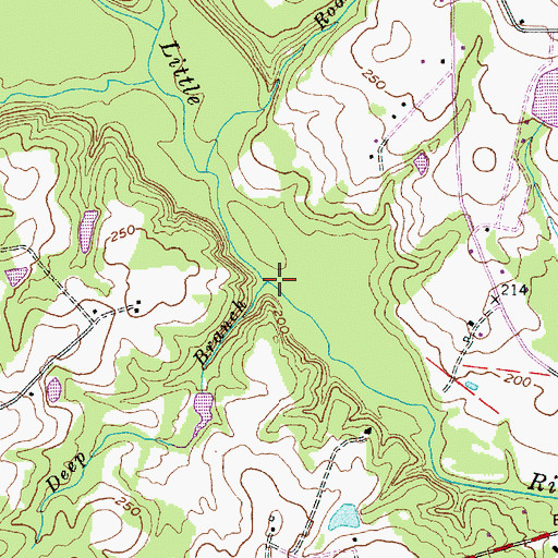 Topographic Map of Deep Branch, NC