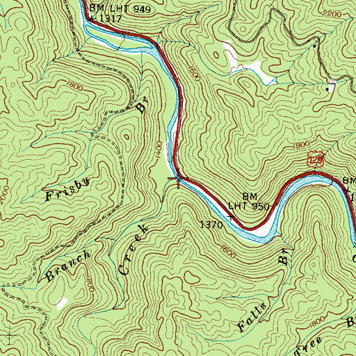 Topographic Map of Deep Creek, NC
