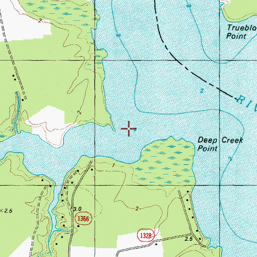 Topographic Map of Deep Creek, NC