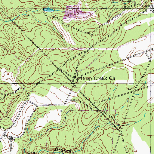 Topographic Map of Deep Creek Church, NC