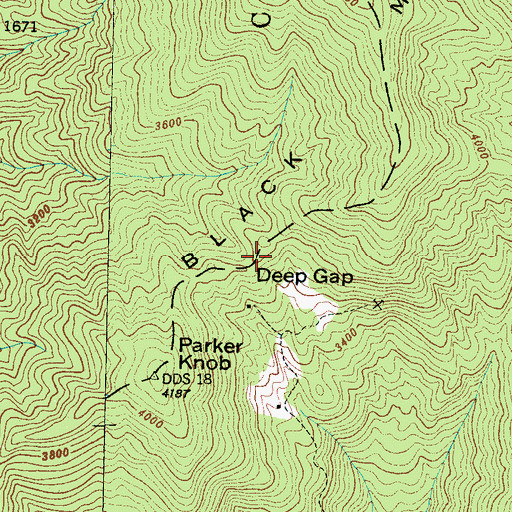 Topographic Map of Deep Gap, NC