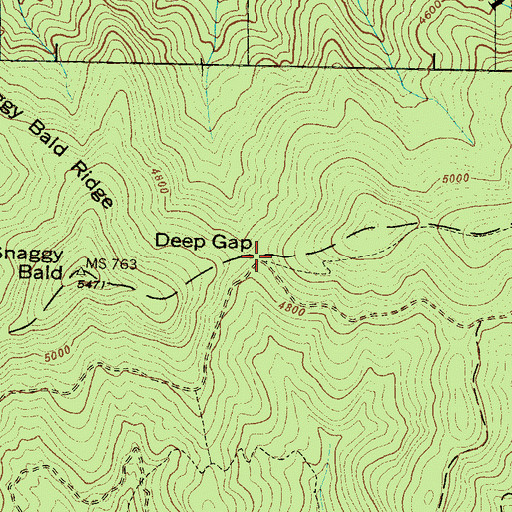 Topographic Map of Deep Gap, NC