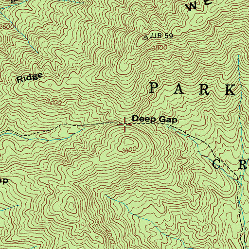 Topographic Map of Deep Gap, NC