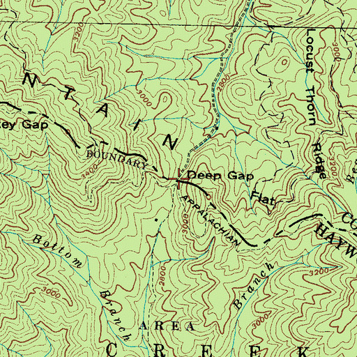 Topographic Map of Deep Gap, NC