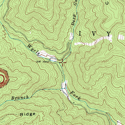 Topographic Map of Deep Gap Branch, NC