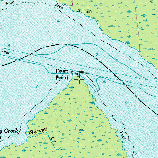 Topographic Map of Deep Point, NC