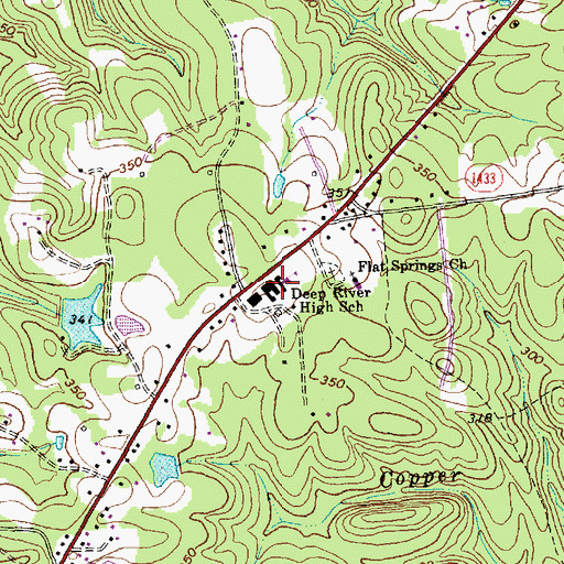 Topographic Map of Deep River High School, NC