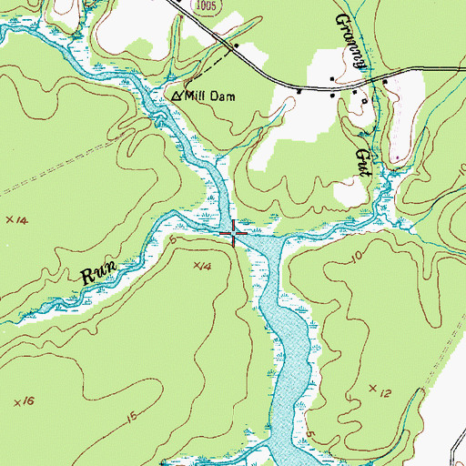 Topographic Map of Deep Run, NC