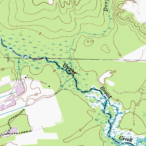 Topographic Map of Deep Run, NC