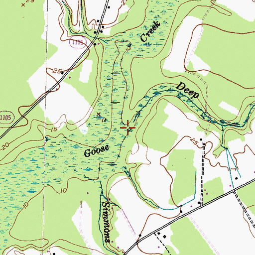 Topographic Map of Deep Run Branch, NC