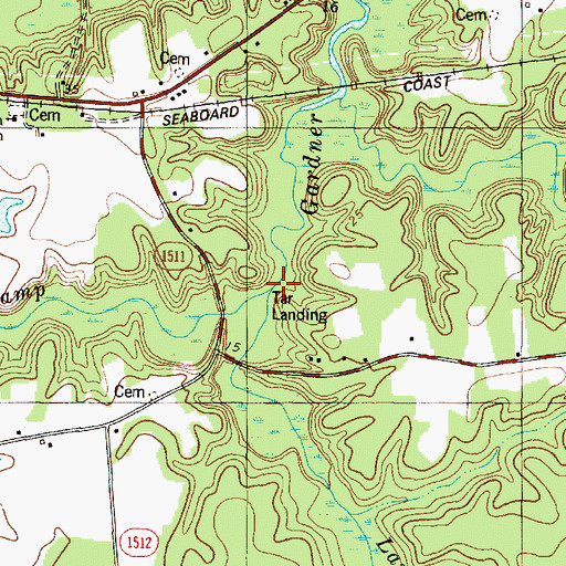 Topographic Map of Deep Run Swamp, NC