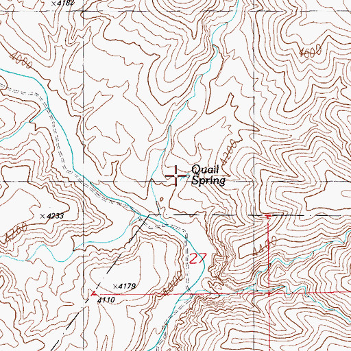 Topographic Map of Quail Spring, AZ