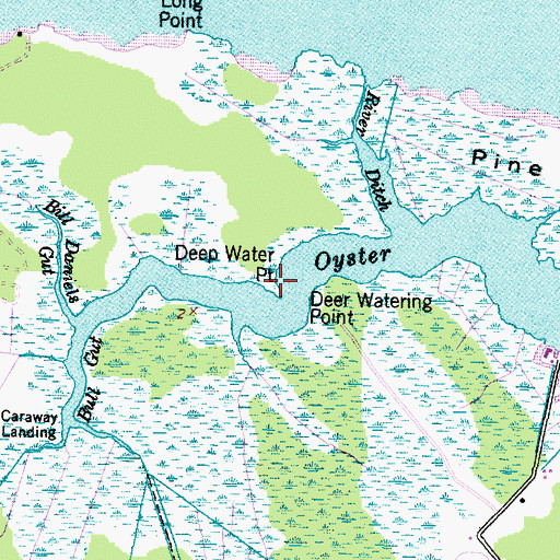 Topographic Map of Deep Water Point, NC